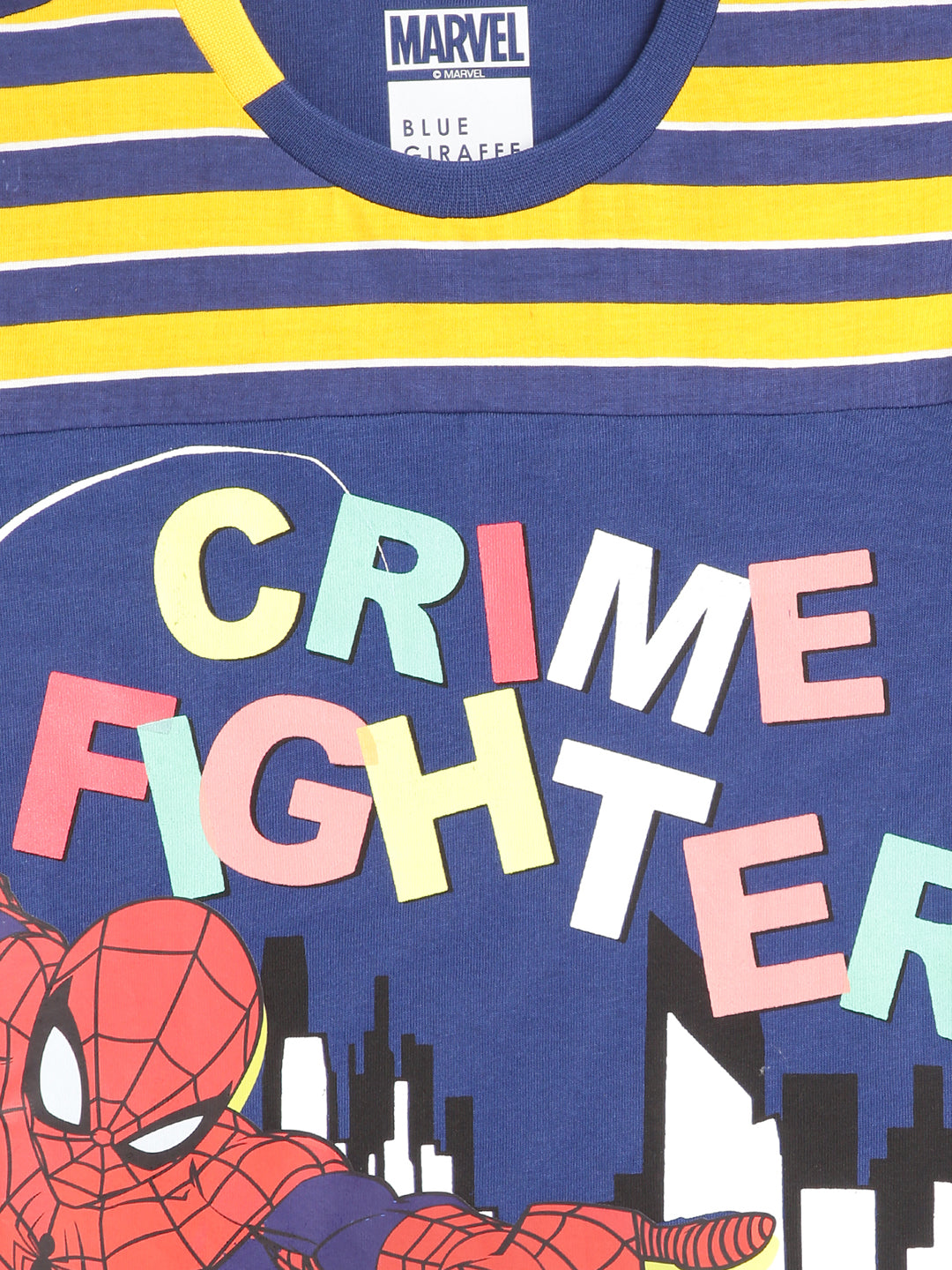 Blue Giraffe Boys Yellow Printed Round Neck Short Sleeves Tshirt