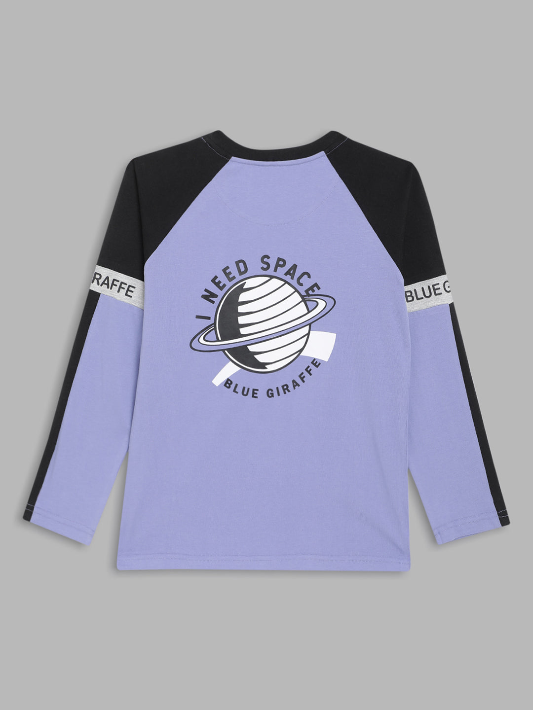 Blue Giraffe Boys Multicolor Colorblocked Round Neck Full Sleeves Tshirt