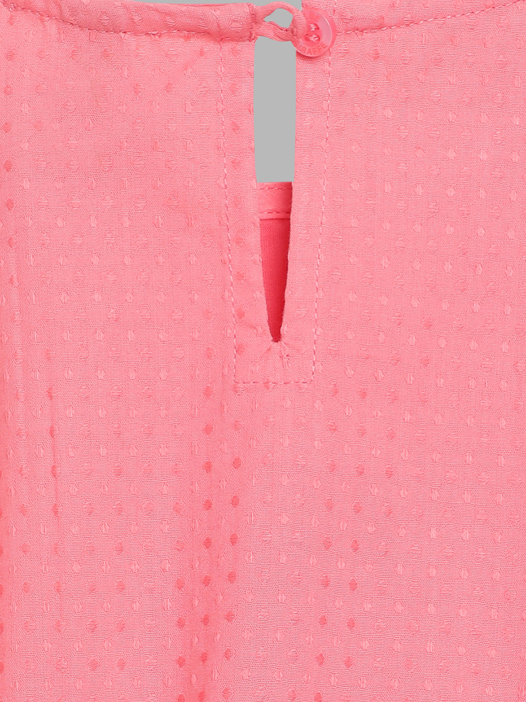 Blue Giraffe Girls Pink Embroidered Round Neck Dress