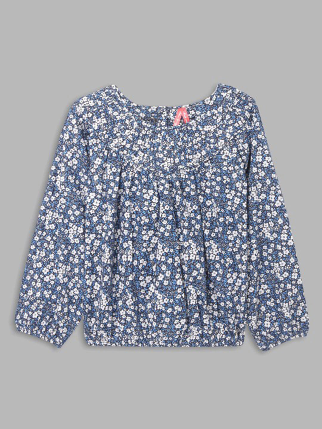 Blue Giraffe Girls Multi-Color Printed Round Neck Full Sleeves Top
