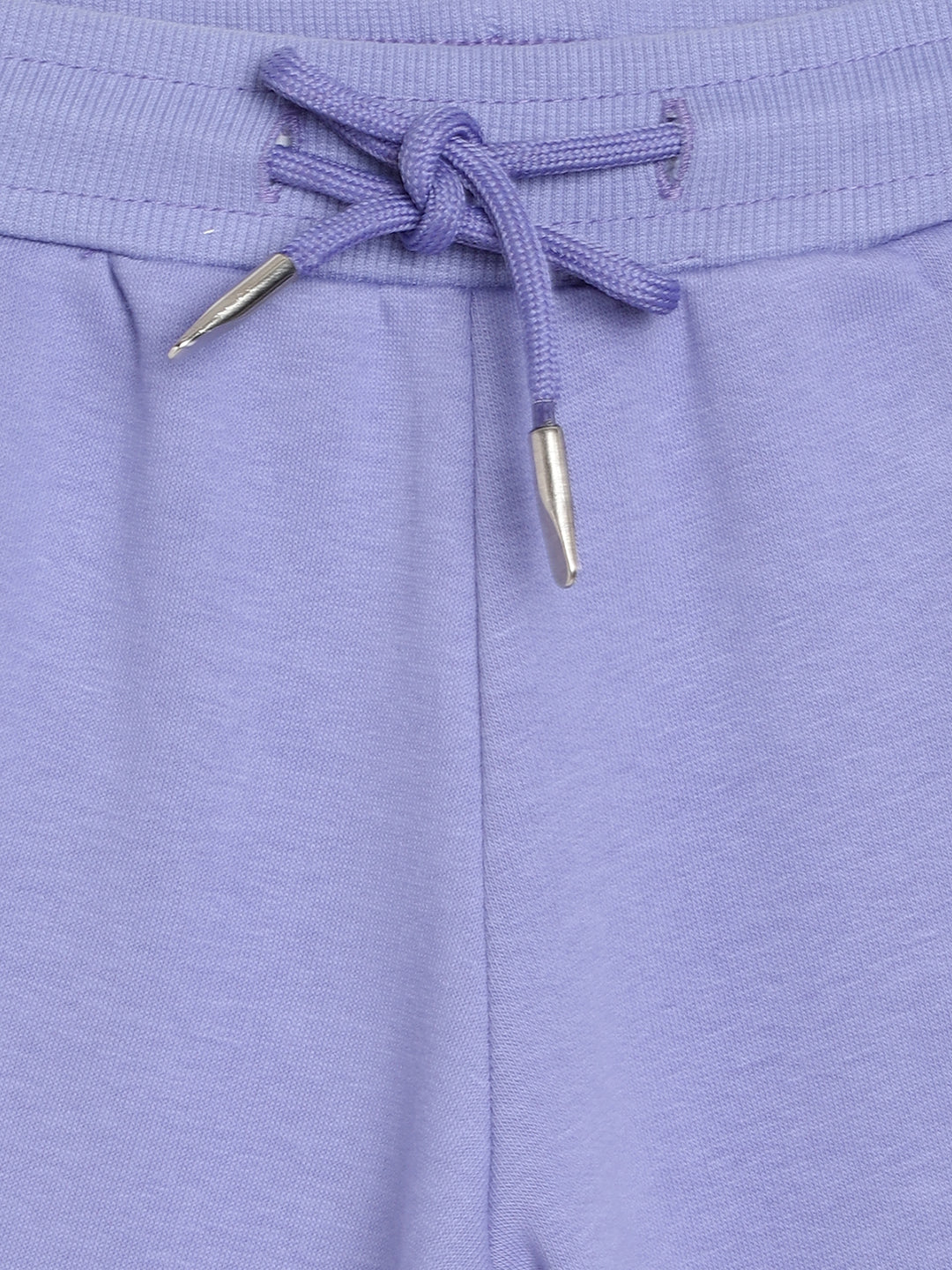 Blue Giraffe Girls Purple Solid Regular Fit Mid-Rise Jogger Style Track Pants