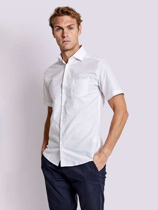 Bruun & Stengade Men White Solid Collar Shirt
