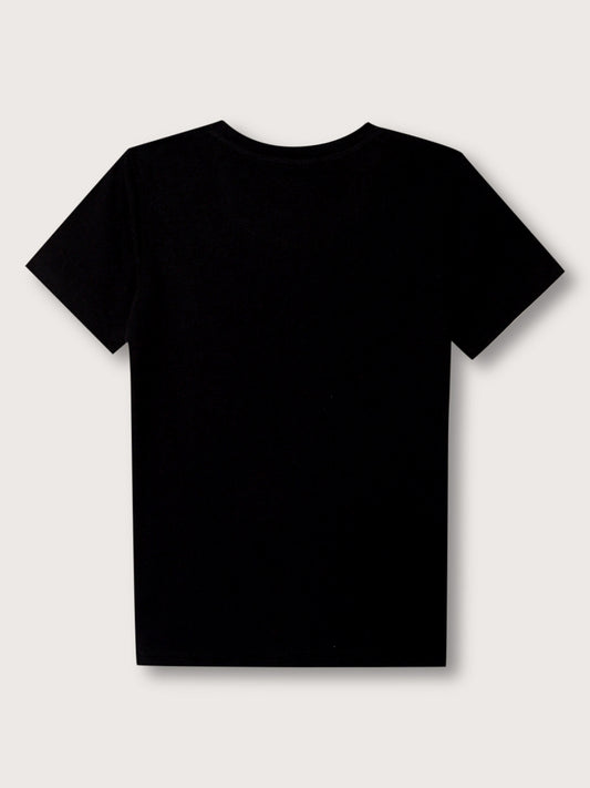 Blue Giraffe Boys Orange Colorblocked Round Neck Short Sleeves Tshirt