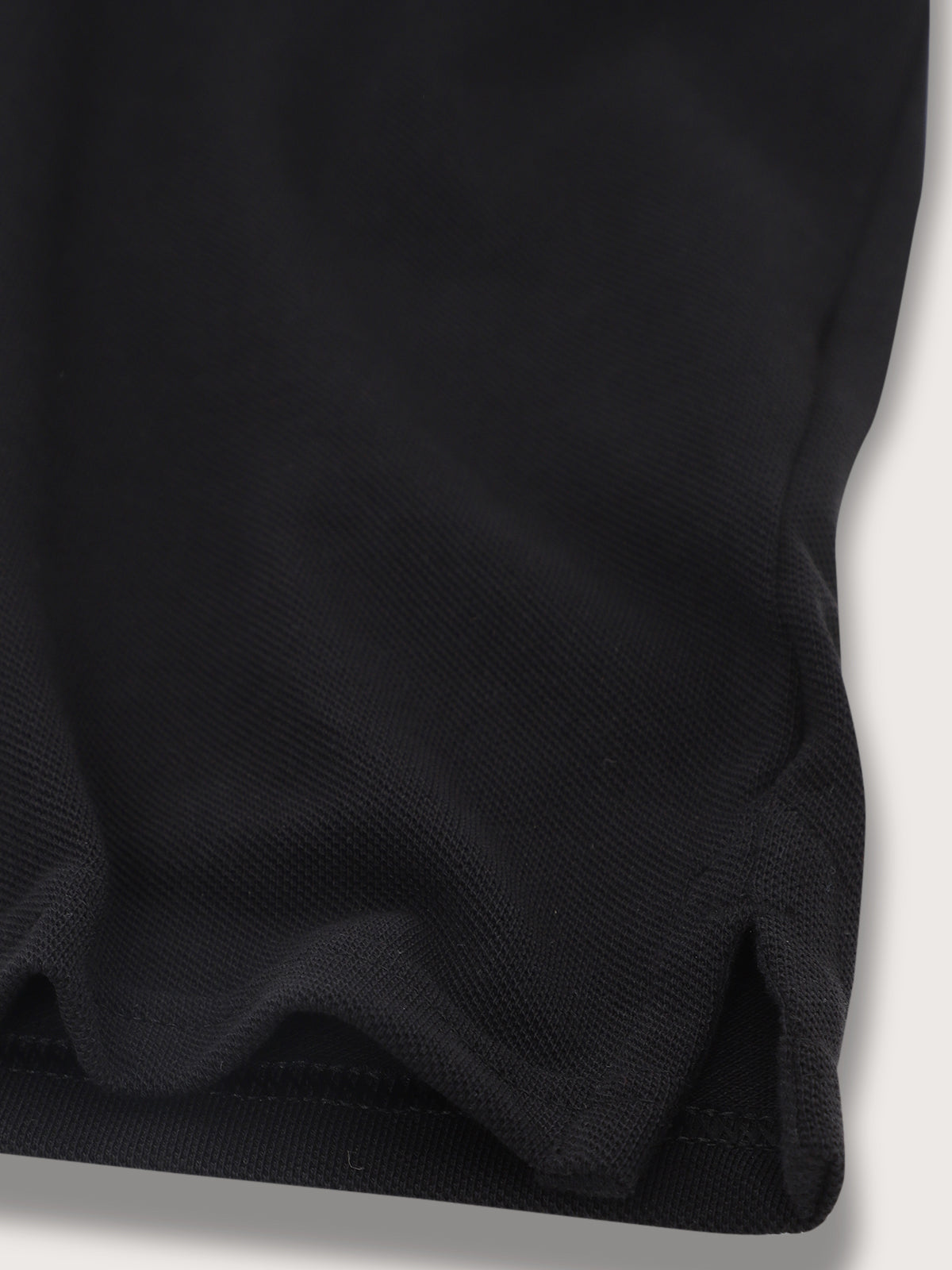 Blue Giraffe Boys Black Solid Polo Collar Short Sleeves Tshirt