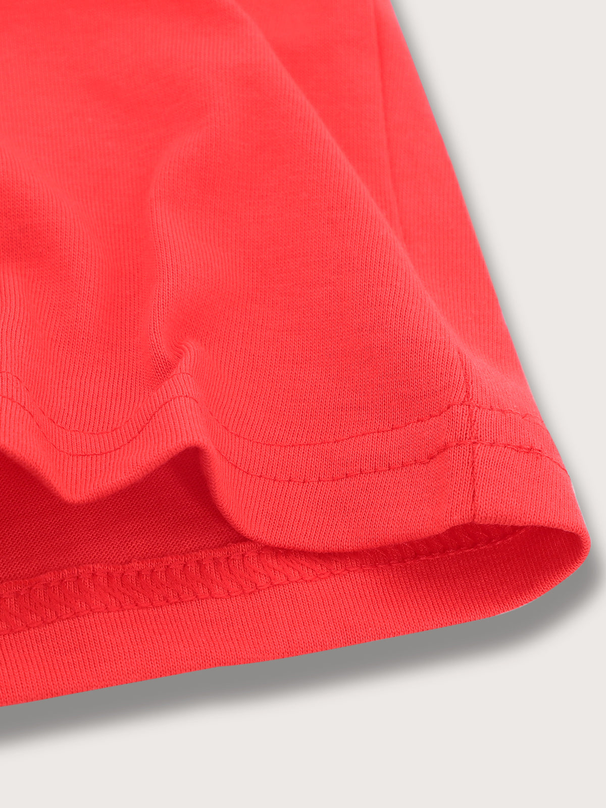 Blue Giraffe Boys Red Solid Round Neck Short Sleeves Tshirt