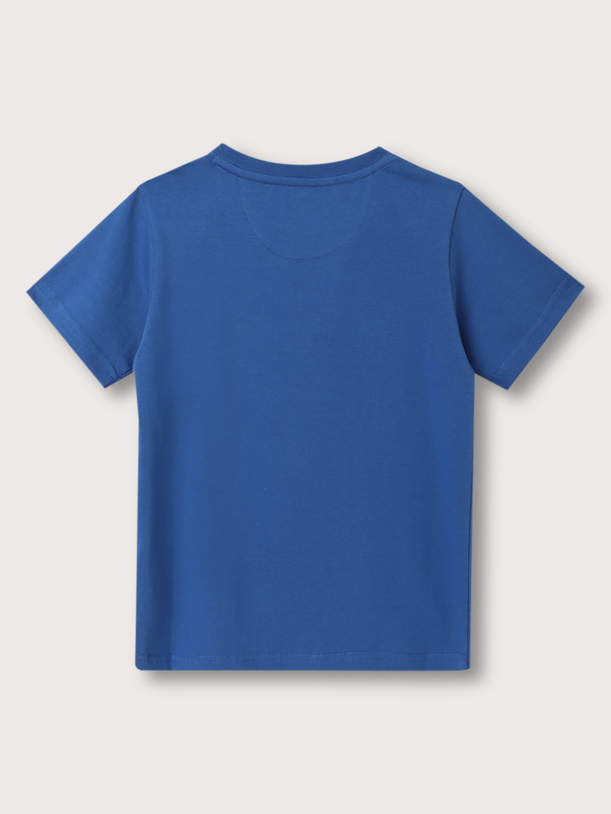 Blue Giraffe Boys Blue Solid Round Neck Short Sleeves Tshirt