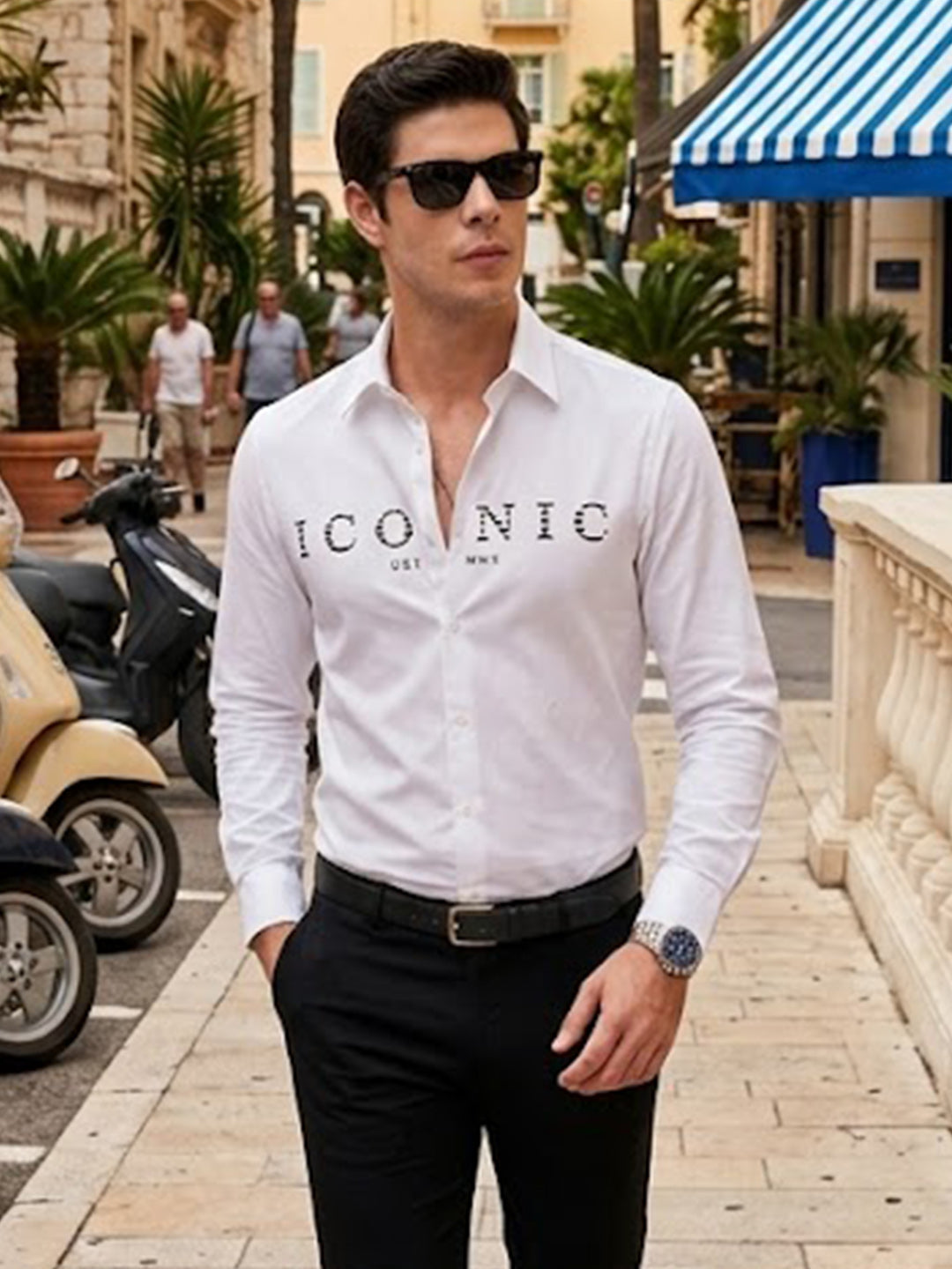 Iconic White Logo Slim Fit Shirt
