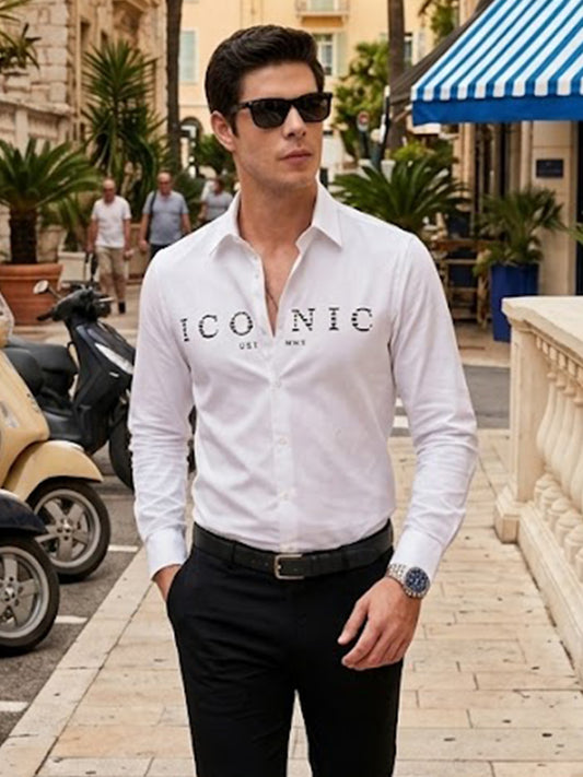 Iconic White Logo Slim Fit Shirt