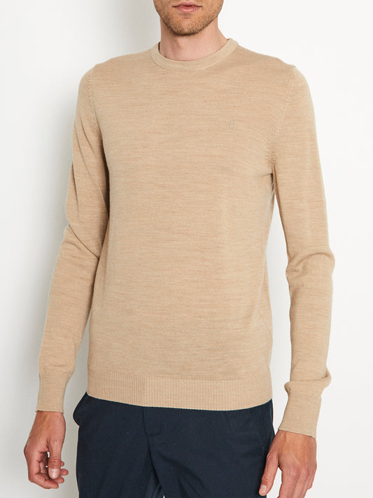 Bruun & Stengade Men Beige Printed Round Neck Sweater