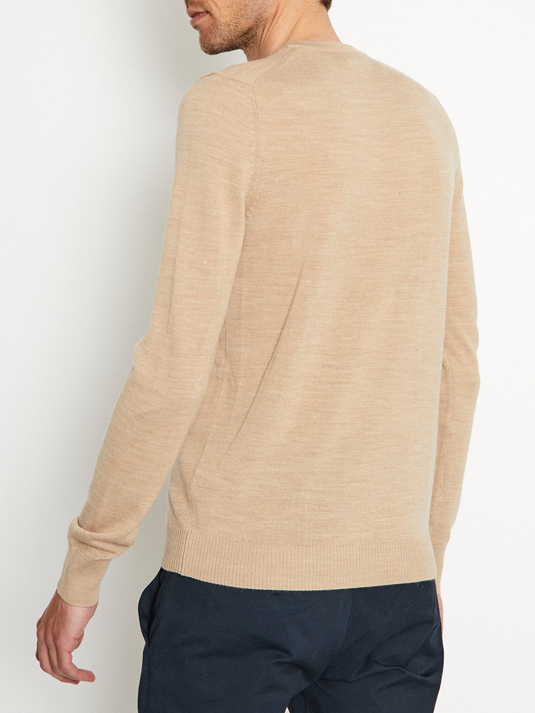 Bruun & Stengade Men Beige Printed Round Neck Sweater