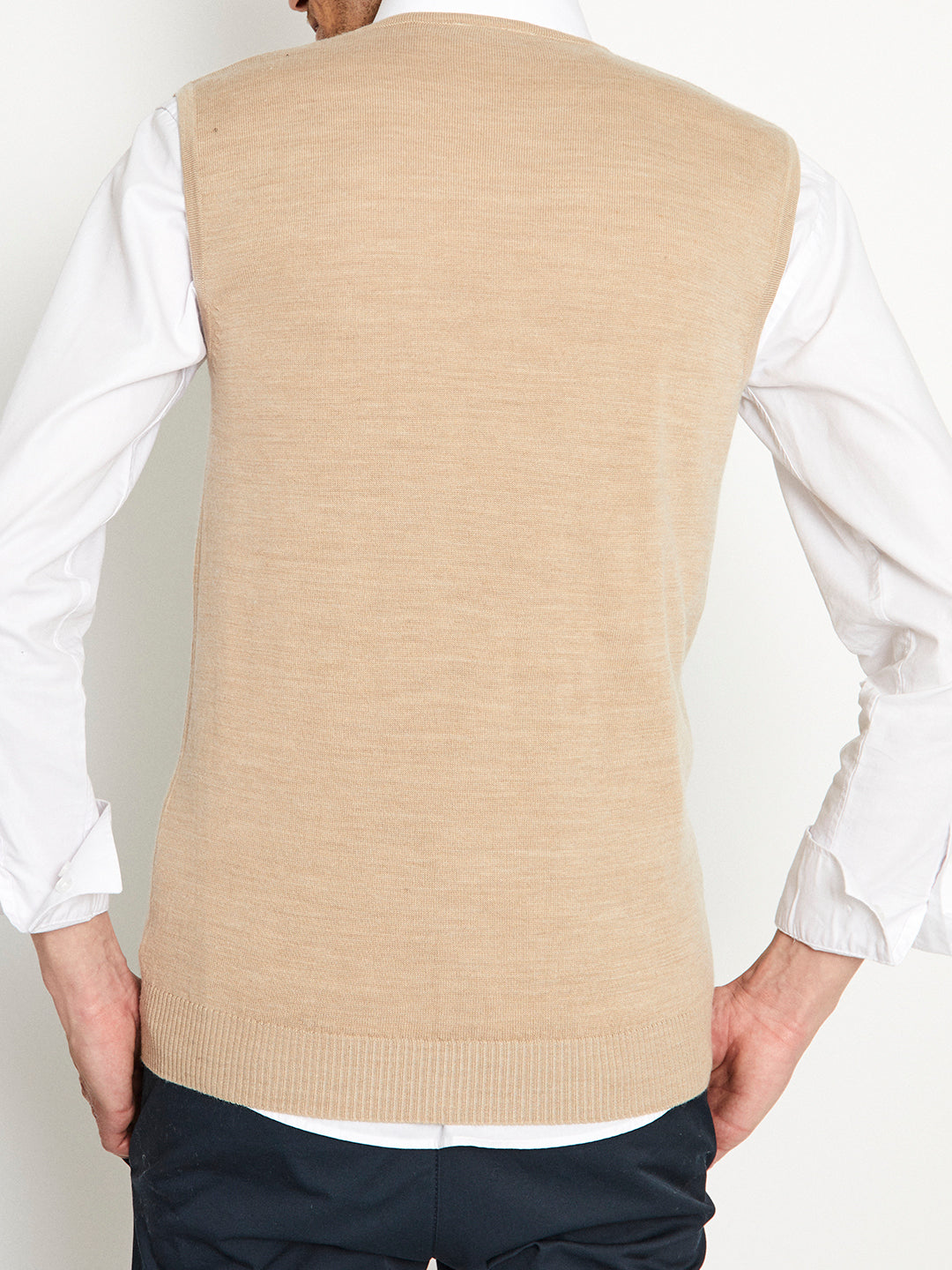 Bruun & Stengade Men Beige Printed Round Neck Sweater