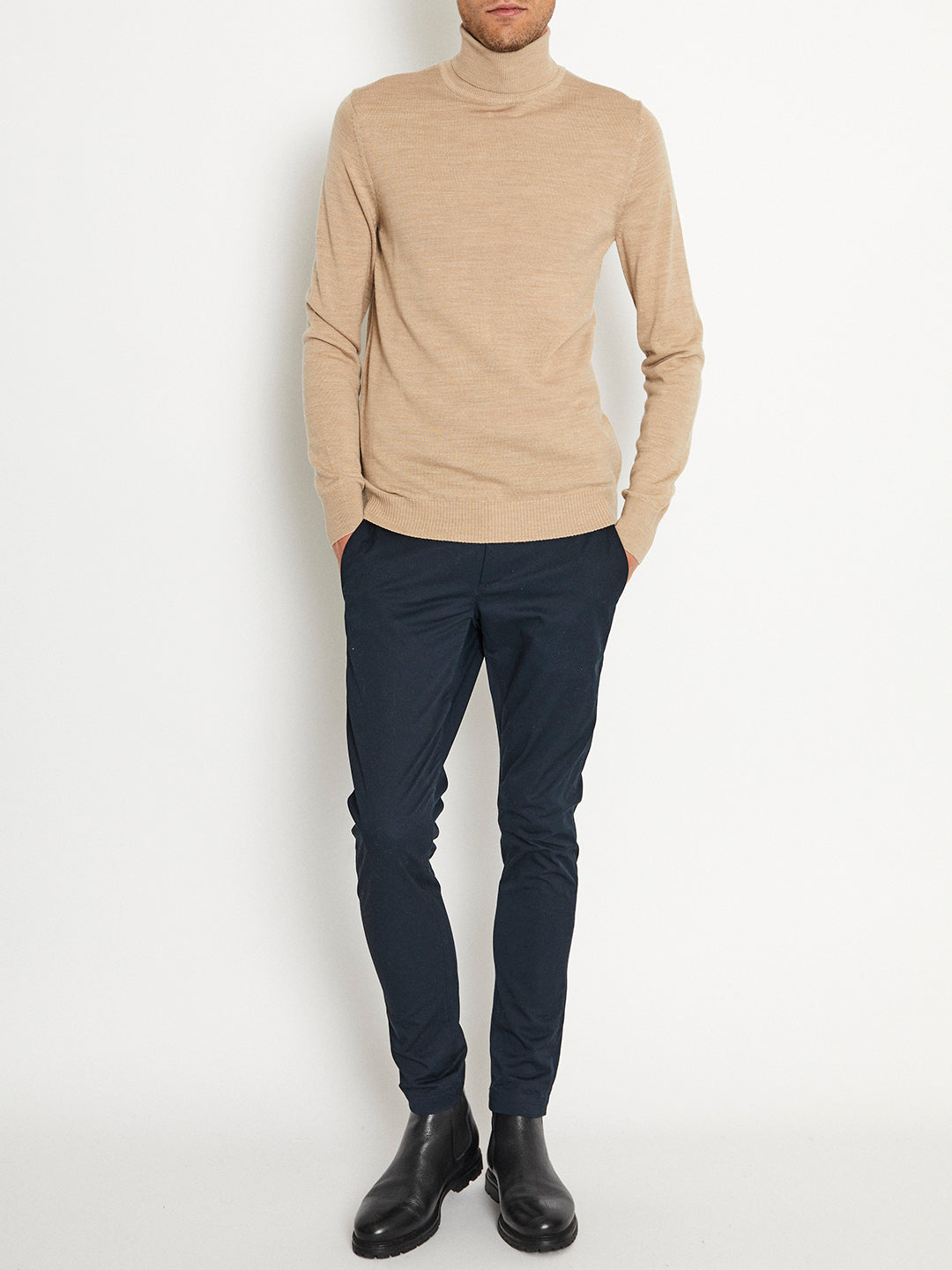 Bruun & Stengade Men Beige Printed Round Neck Sweater