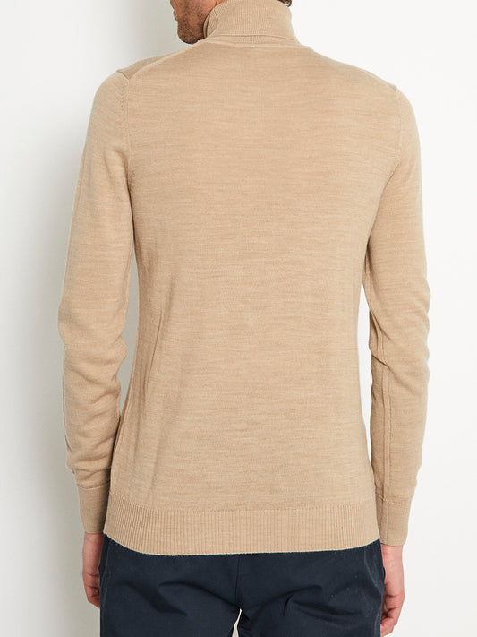 Bruun & Stengade Men Beige Printed Round Neck Sweater