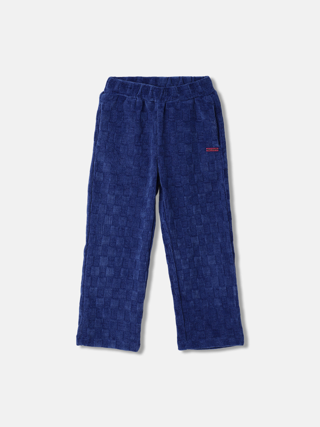 Blue Giraffe Girls Blue Solid Regular Fit Flat-Front Trouser