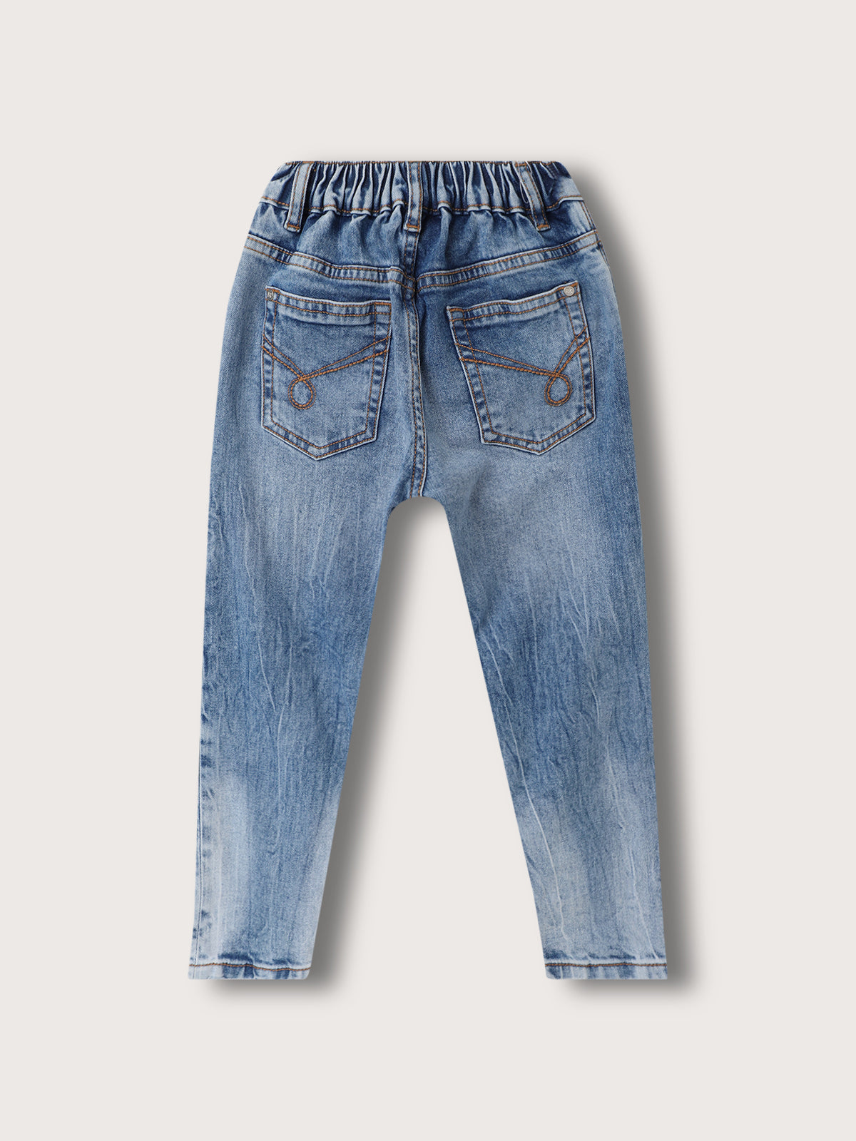 Blue Giraffe Boys Blue Washed Regular Fit Jeans
