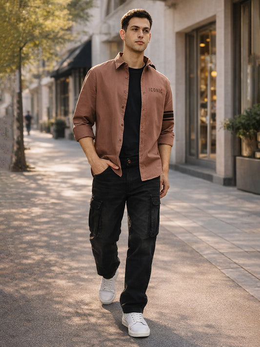 Iconic Men Black Solid Mid-Rise Regular Fit Jeans