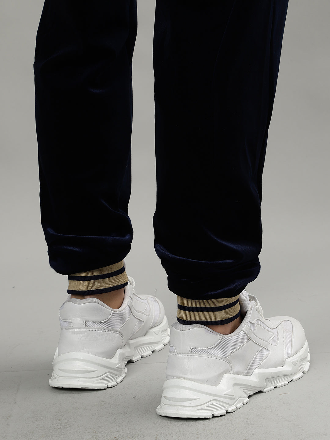 Iconic Men Navy Blue Solid Regular Fit Mid-Rise Track Pants