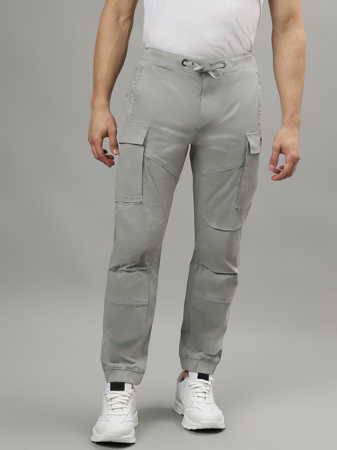 Iconic Men Grey Regular Fit Cargo Trouser
