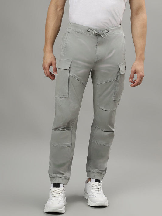 Iconic Men Grey Regular Fit Cargo Trouser