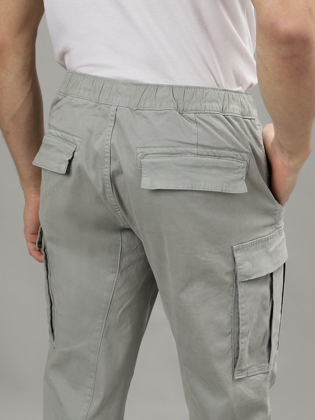 Iconic Men Grey Regular Fit Cargo Trouser