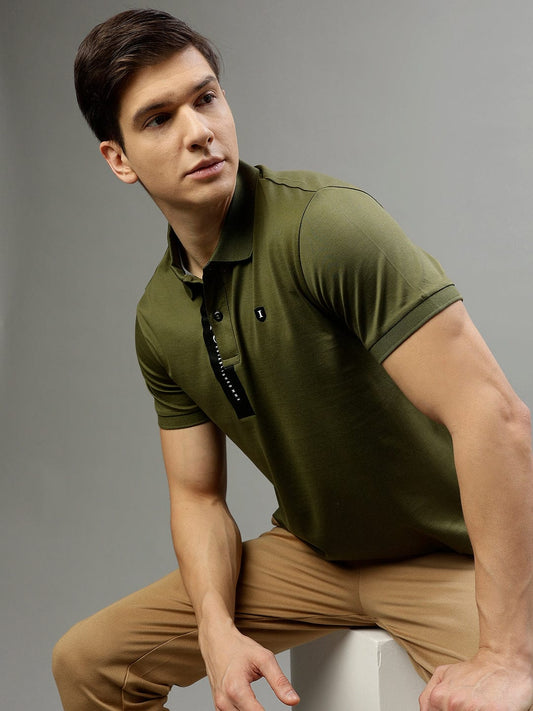 Iconic Men Green Polo Polo Tshirt