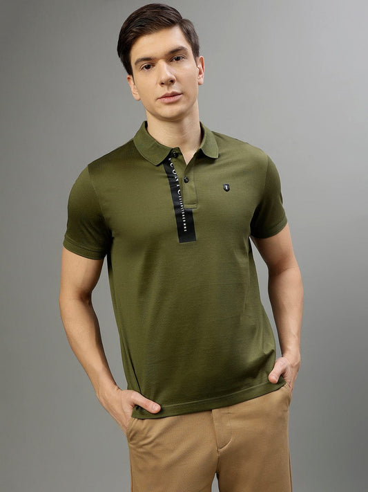 Iconic Men Green Polo Polo Tshirt