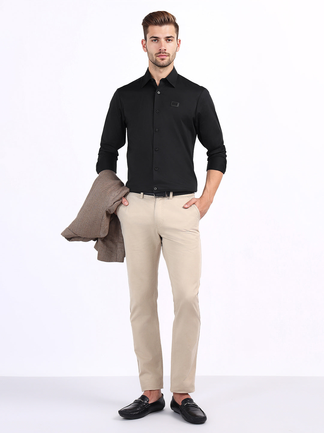 Iconic Black Fashion Slim Fit Shirt