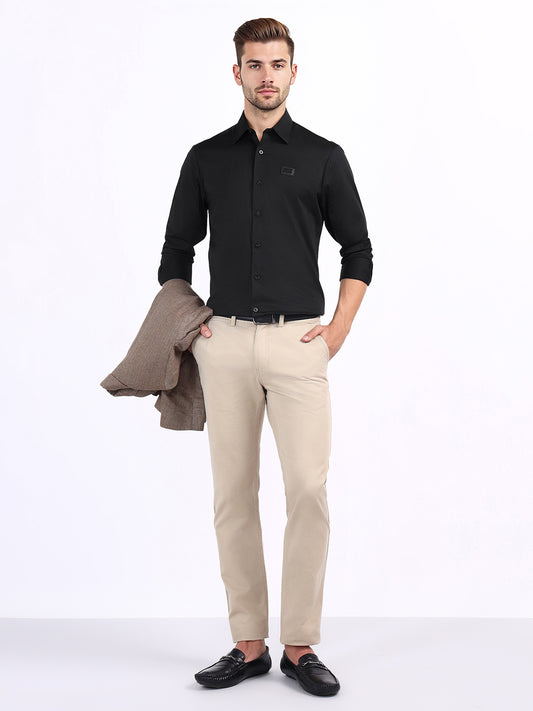 Iconic Black Fashion Slim Fit Shirt