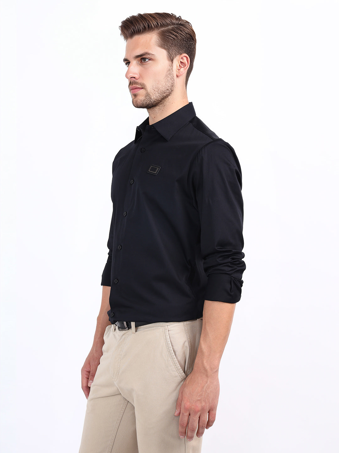 Iconic Black Fashion Slim Fit Shirt