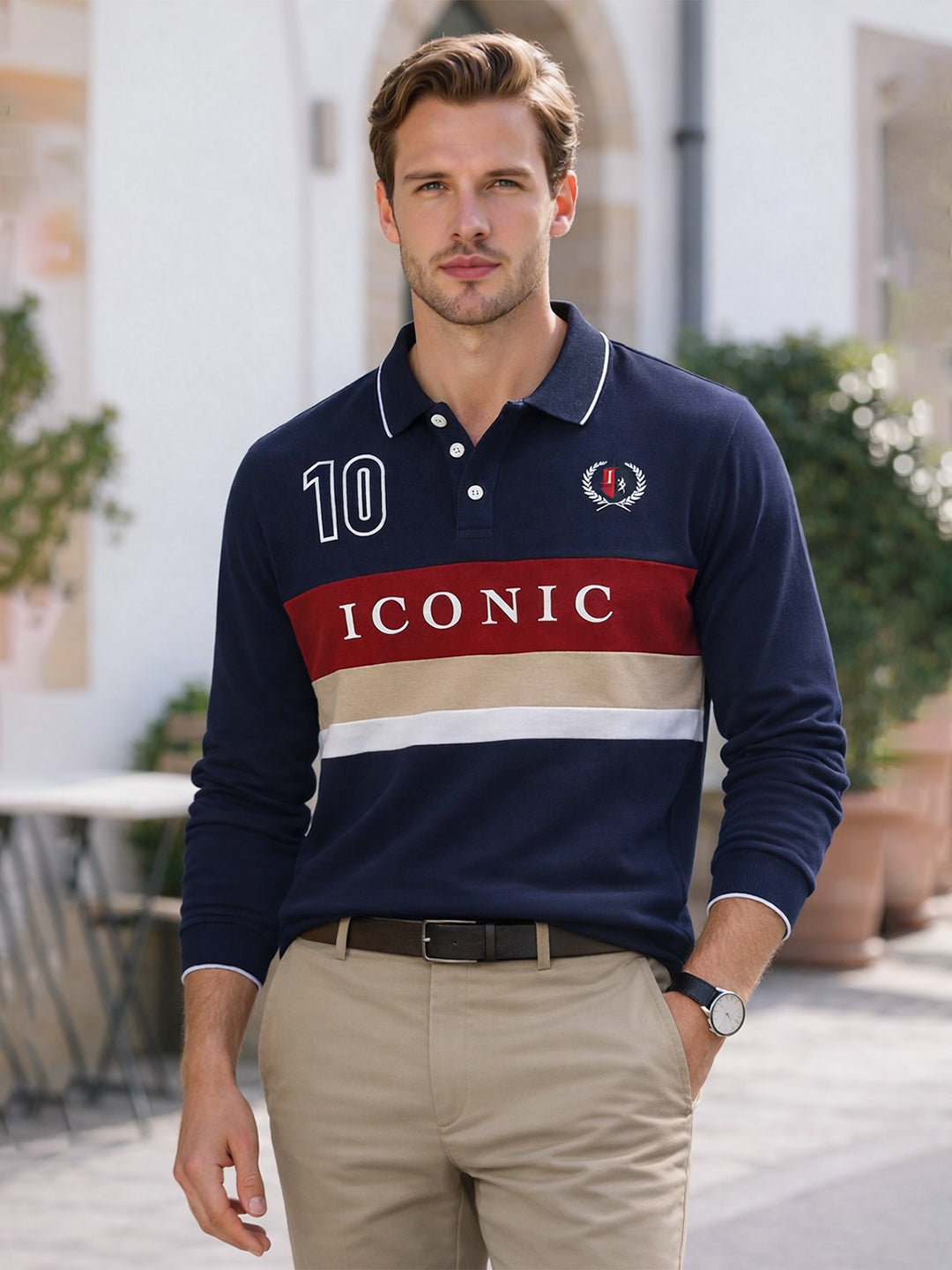 Iconic Multi Color Fashion Logo Regular Fit Polo Tshirt