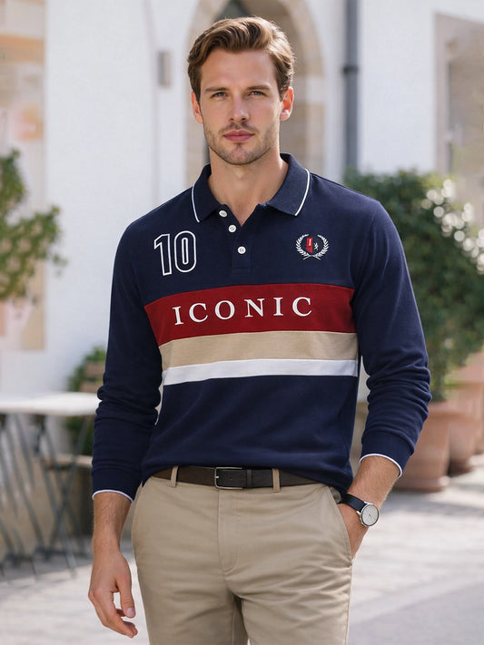 Iconic Multi Color Fashion Logo Regular Fit Polo Tshirt