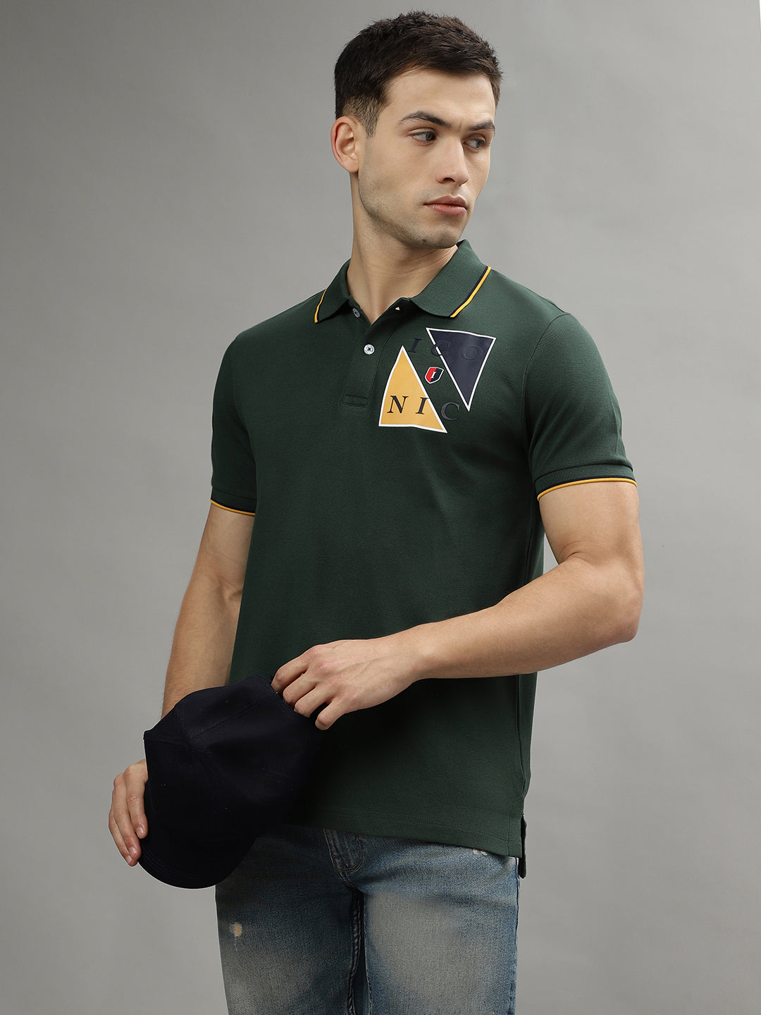 Iconic Men Green Polo Tshirt