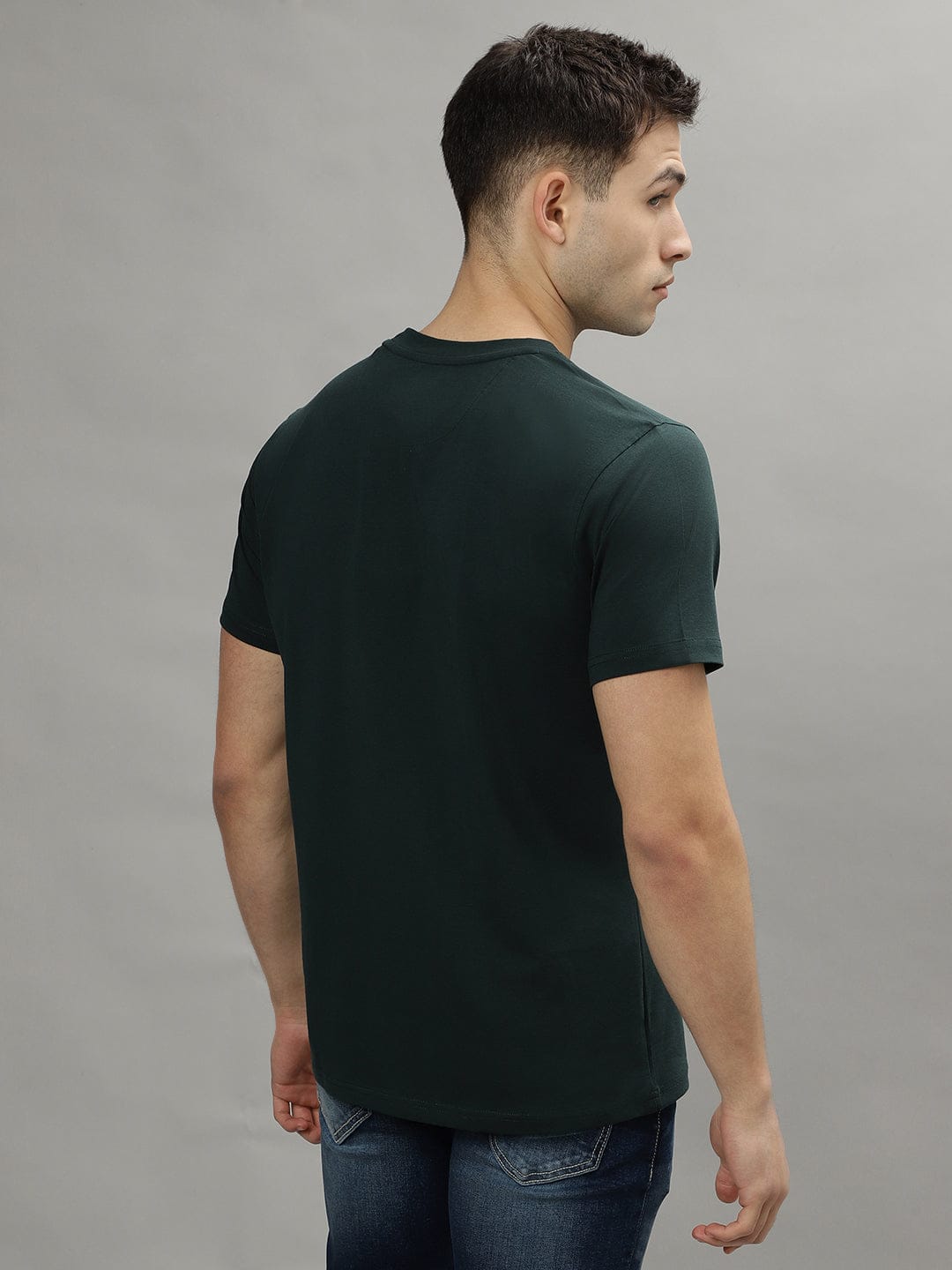 Iconic Men Green Round Neck Tshirt