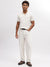 Bruun & Stengade Men White Solid Polo Collar Short Sleeves T-Shirt