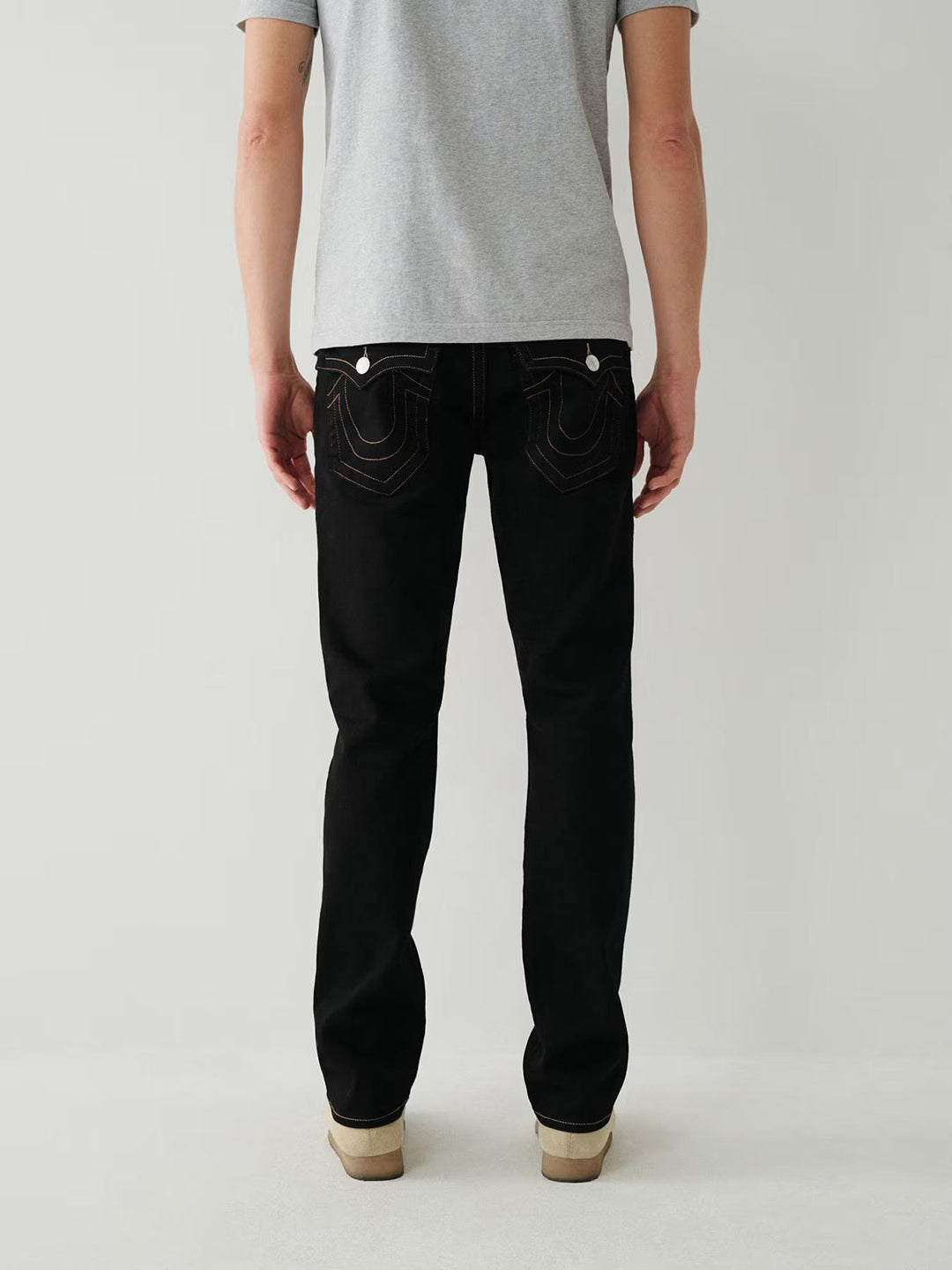 True Religion SN Ricky Straight Fit Black Mid-Rise Solid Jeans