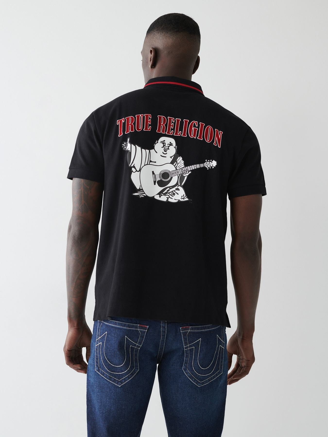 True Religion Buddha Polo Shirt Shop True Religion Men Black