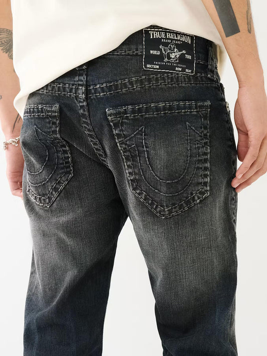 True Religion Super T Rocco Skinny Fit Blue Mid-Rise Solid Jeans