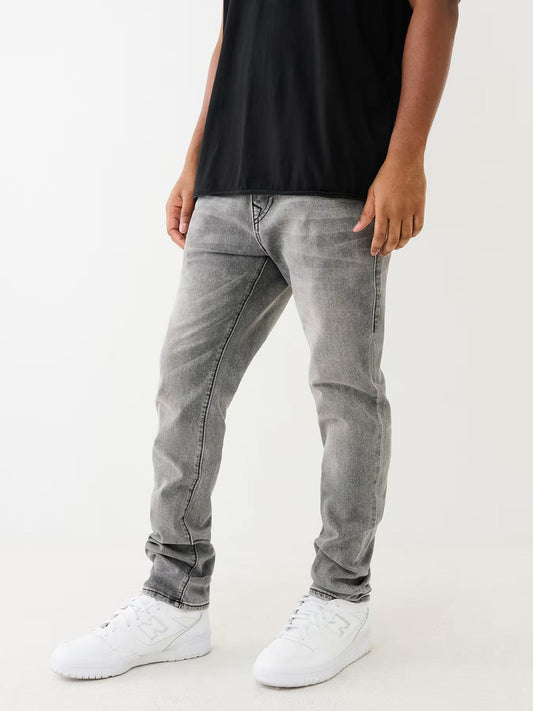 True Religion SN Rocco Skinny Fit Grey Mid-Rise Solid Jeans