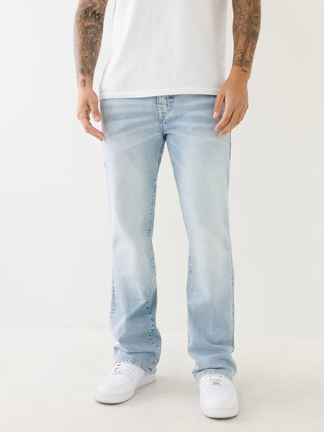 Shop True Religion SN Billy Bootcut Blue Mid-Rise Solid Jeans