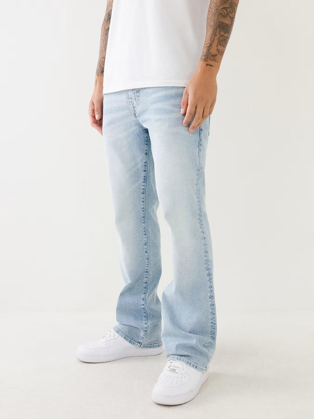 Shop True Religion SN Billy Bootcut Blue Mid-Rise Solid Jeans