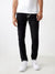 True Religion Rope Stitch Rocco Skinny Fit Black Mid-Rise Solid Jeans