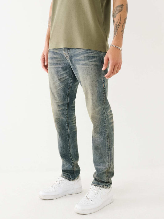 True Religion SN Rocco Slim Fit Blue Mid-Rise Solid Jeans
