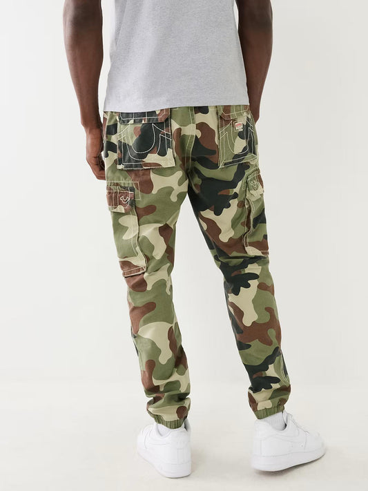 True Religion Men Multi Printed Regular Fit Mid-Rise Trouser