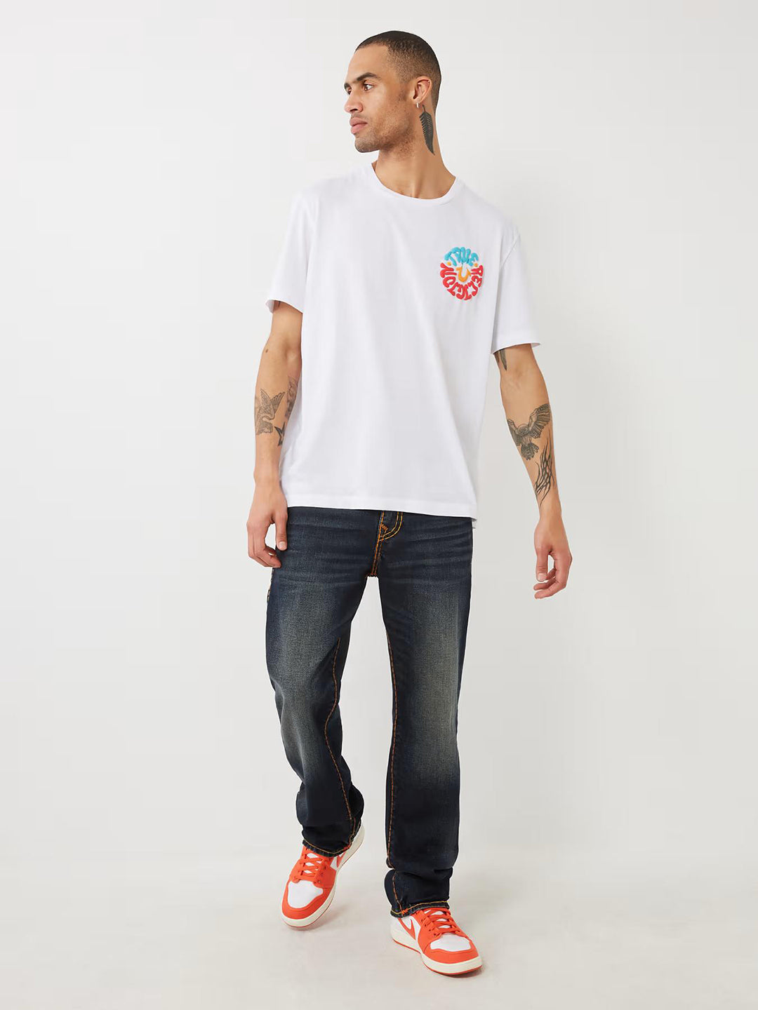 Shop True Religion Super T Ricky Straight Fit Blue Mid-Rise Solid