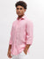 Bruun & Stengade Men Pink Solid Cutaway Collar Full Sleeves Shirt