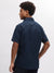 Bruun & Stengade Men Navy Blue Solid Cutaway Collar Short Sleeves Shirt
