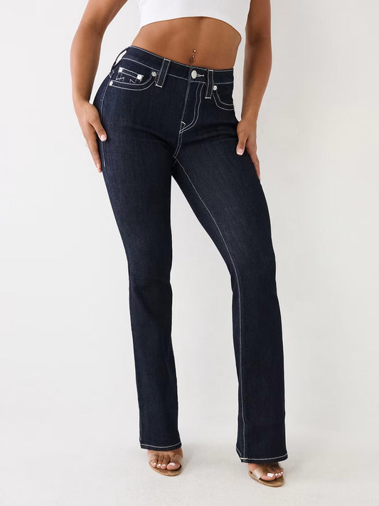 True Religion SN Becca Bootcut Blue Mid-Rise Solid Jeans