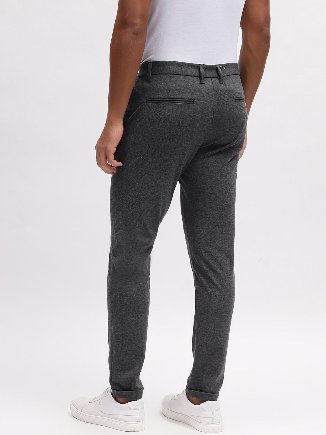 Lindbergh Men Grey Solid Slim Fit Trouser