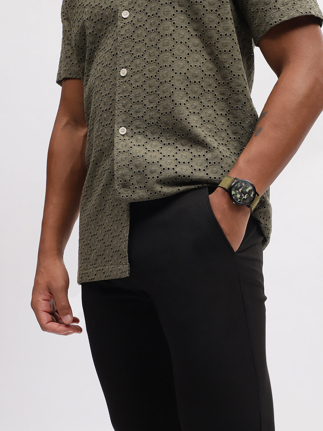 Lindbergh Men Black Solid Slim Fit Trouser