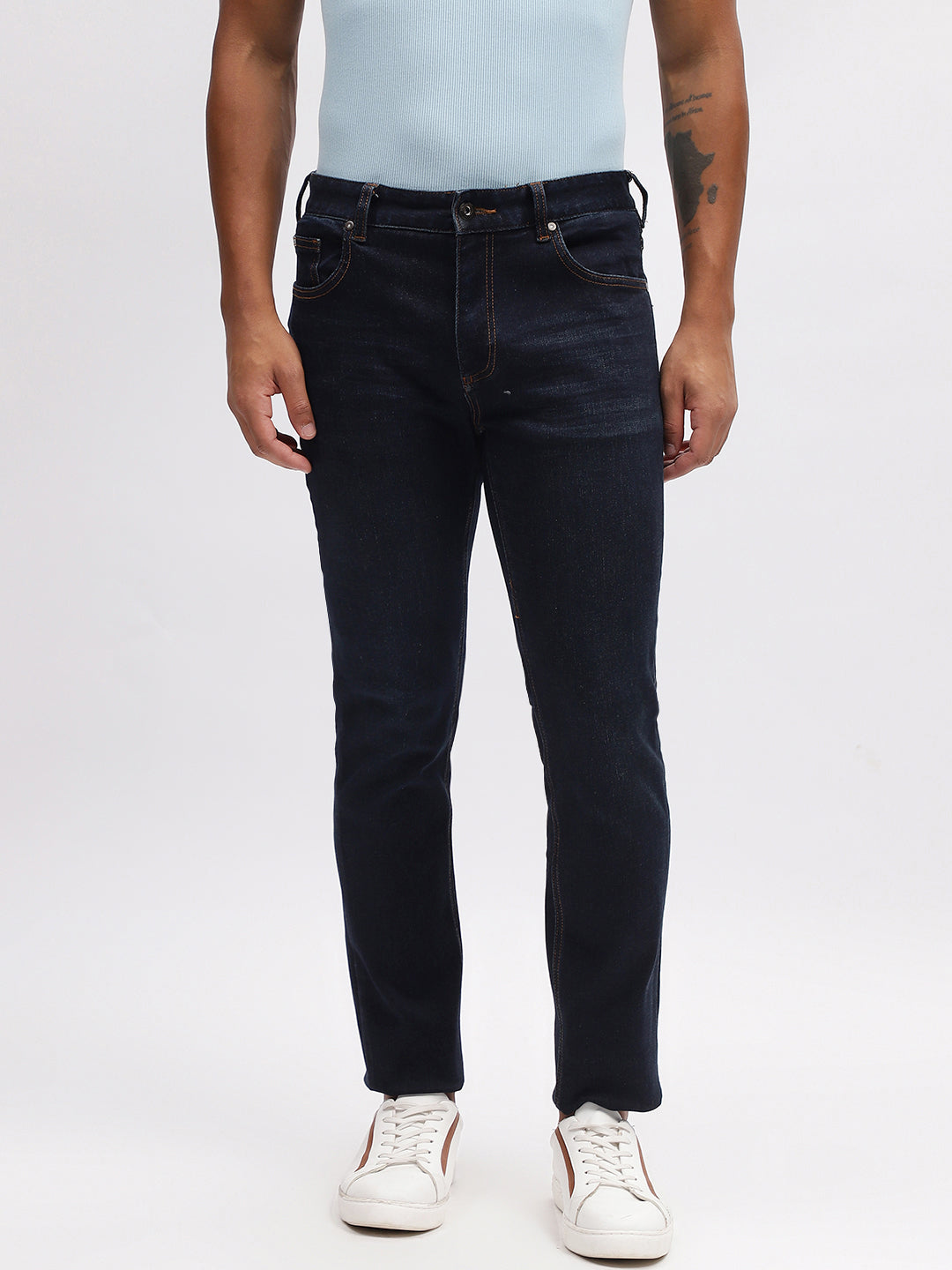 Lindbergh Men Blue Solid Tapered Fit Jeans